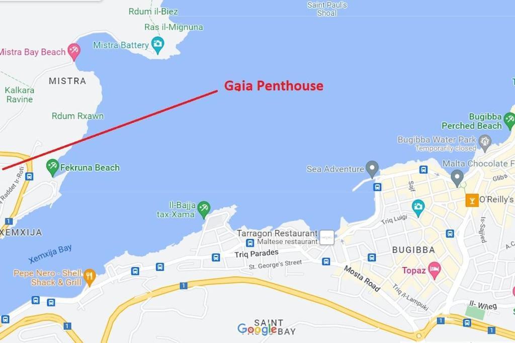 Gaia Penthouse Sea And Country Views Home St. Paul's Bay Exteriör bild