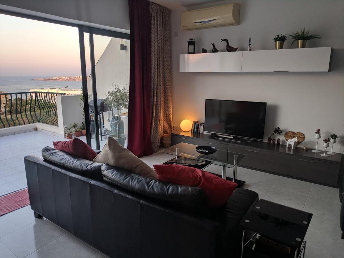 Gaia Penthouse Sea And Country Views Home St. Paul's Bay Exteriör bild