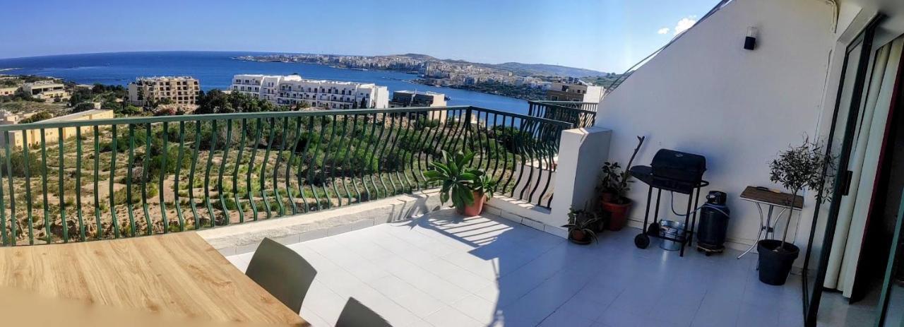 Gaia Penthouse Sea And Country Views Home St. Paul's Bay Exteriör bild